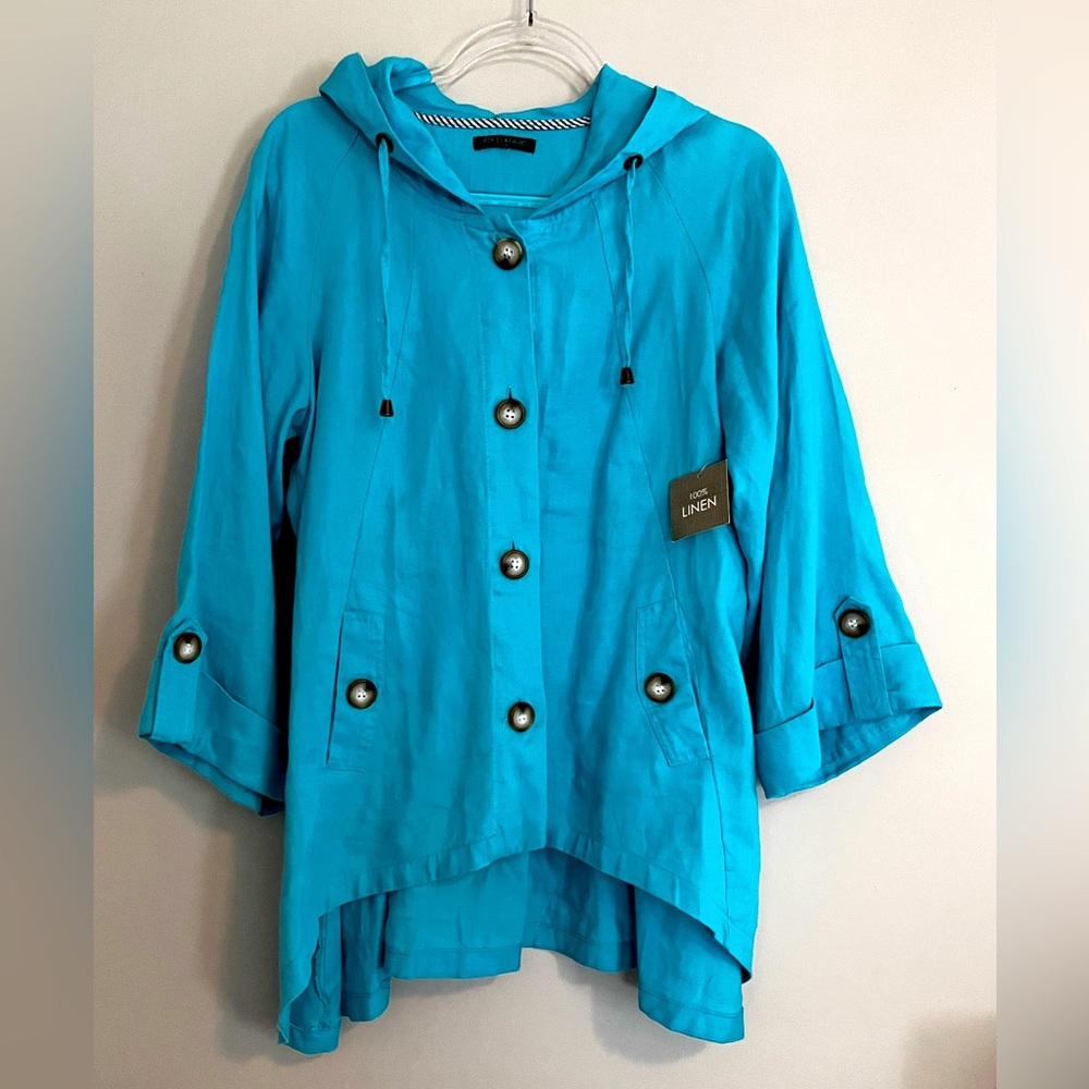 FOR CYNTHIA | Lg | LINEN hooded Jacket | NEW!